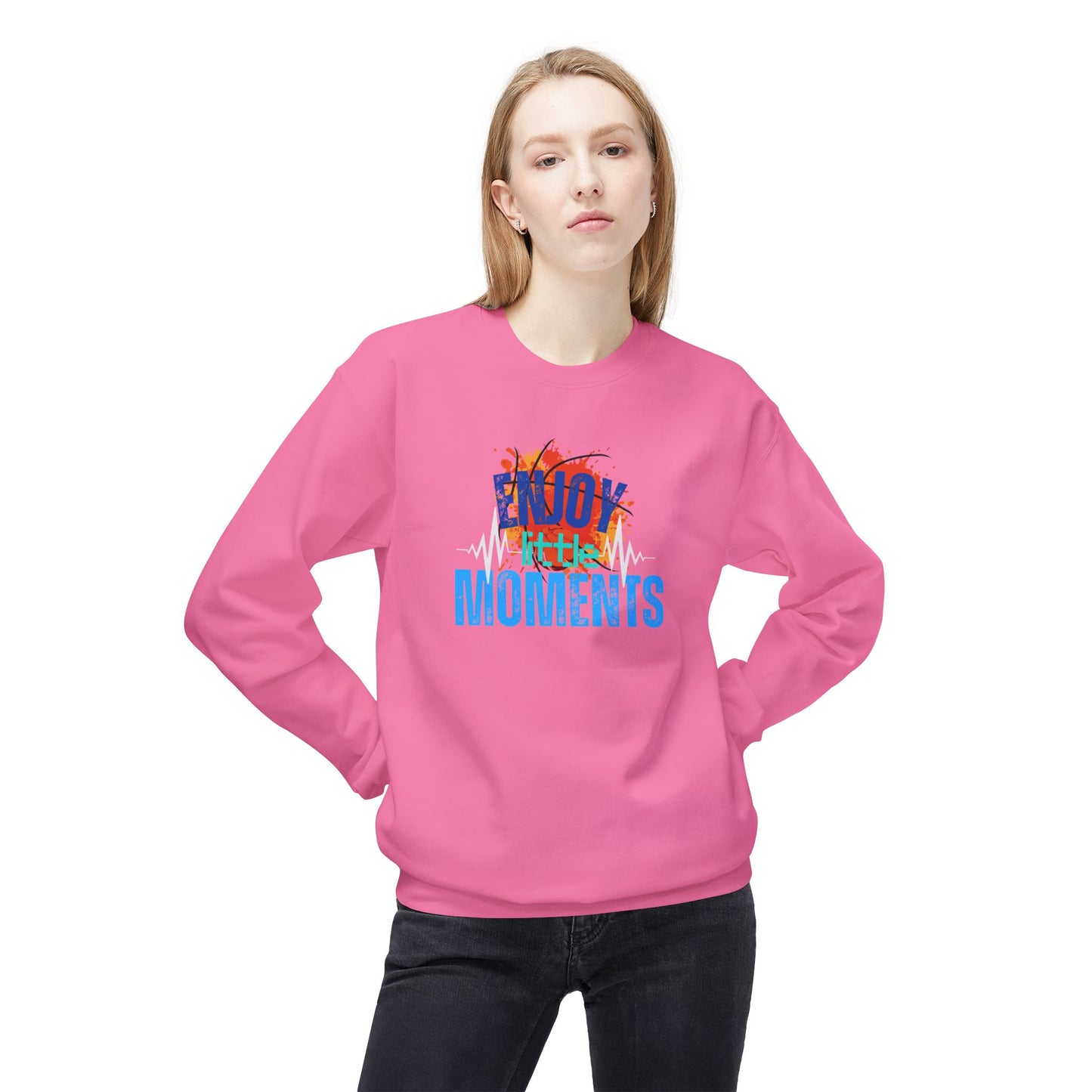 Enjoy every moment -design  Midweight Softstyle Fleece Crewneck Sweatshirt