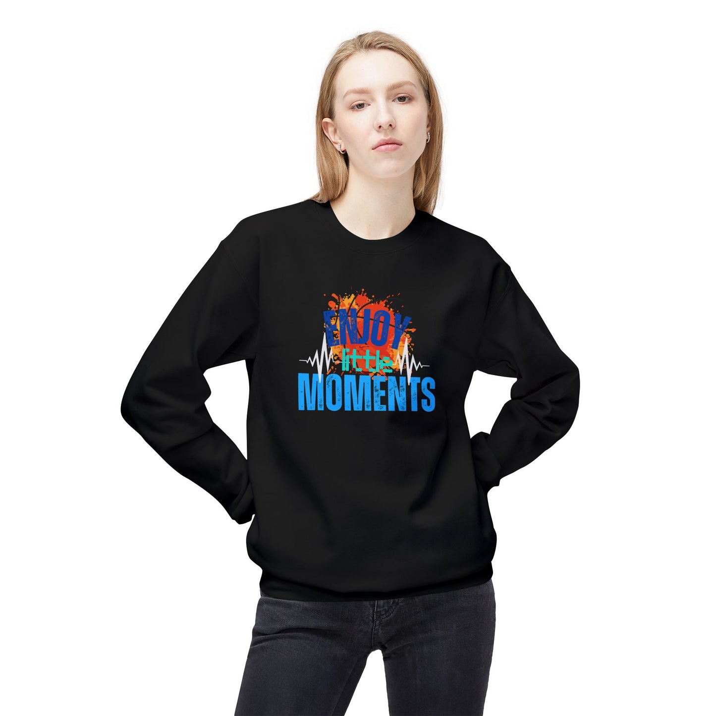 Enjoy every moment -design  Midweight Softstyle Fleece Crewneck Sweatshirt